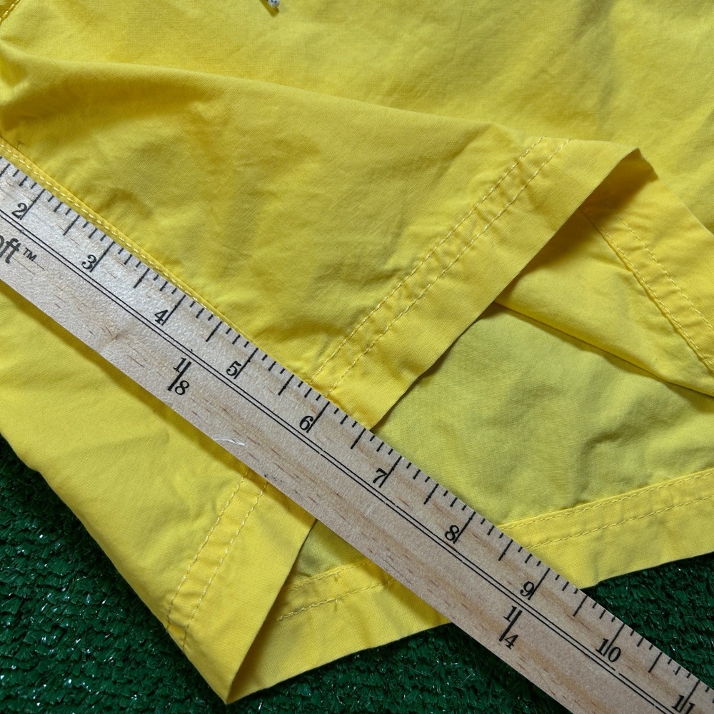 Vintage 90s Nautica Swim Trunks Men Med Yellow Navy Colorblock Cargo Mesh Lined - Picture 10 of 10